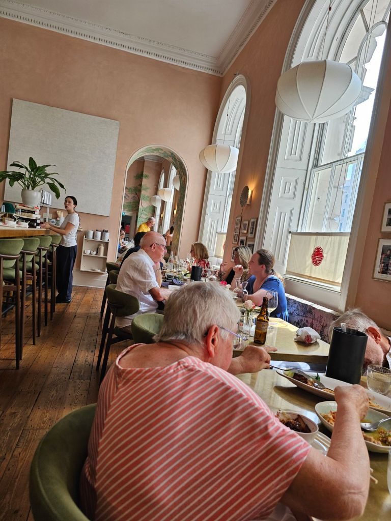 restaurant interior with customers